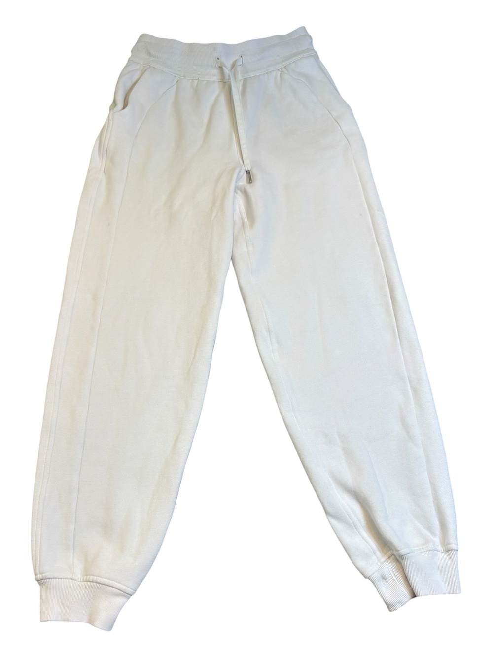 Lululemon White Scuba High Rise Joggers Sweatpants Size 2 Fleece EUC Sweatpants